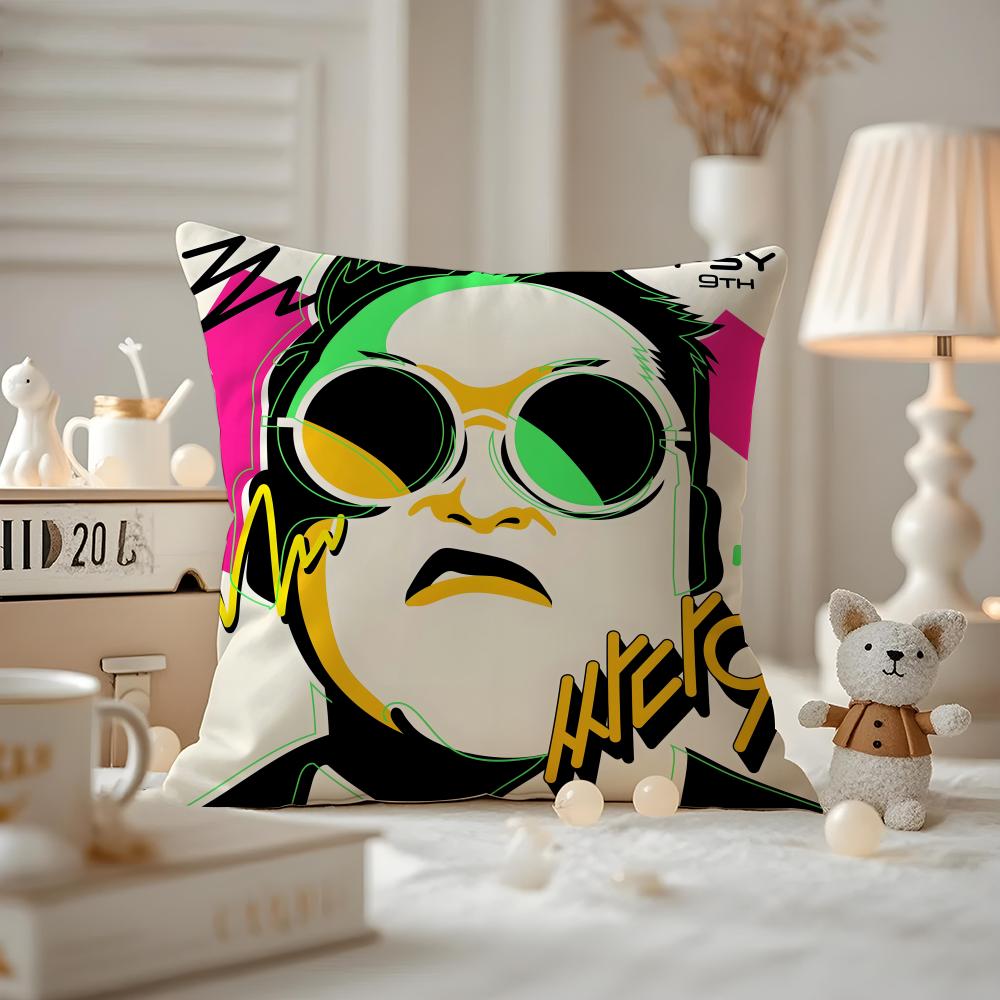 Psy Album Cushion Cover Pattern Printed Pillowcase For Living Room Sofa Cushion Cover & Bedroom Decor