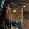 Rhombus Foreign Style Retro Small Bag Women's 2025 Autumn New High-value Shoulder Messenger Bag Portable Bucket Bag
