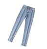 High-Waisted Plus-Size Slim Fit Light Denim Women's Pencil Pants - 2021 Spring/Autumn Collection
