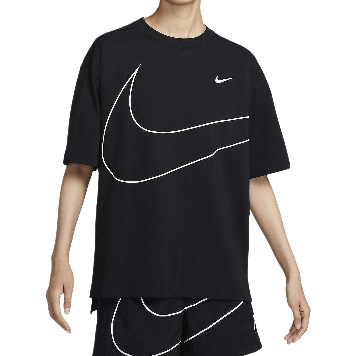 

Nike Swoosh Sportswear Loose Soft Round Neck Short Sleeve Drop Shoulder T-Shirt Women T-Shirt Black HQ1581010 S