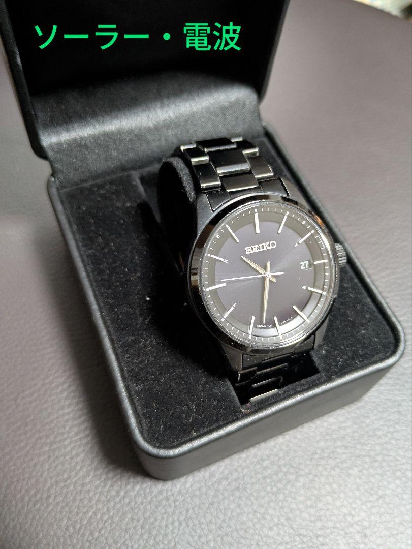 

[Б/У] Отличное состояние Seiko Selection SBTM257 солнечные радиоуправляемые часы, полностью черные