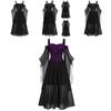 Halloween Witch Dress Gothic Medieval Cosplay Costume Off Shoulder High Quality Polyester Fabric