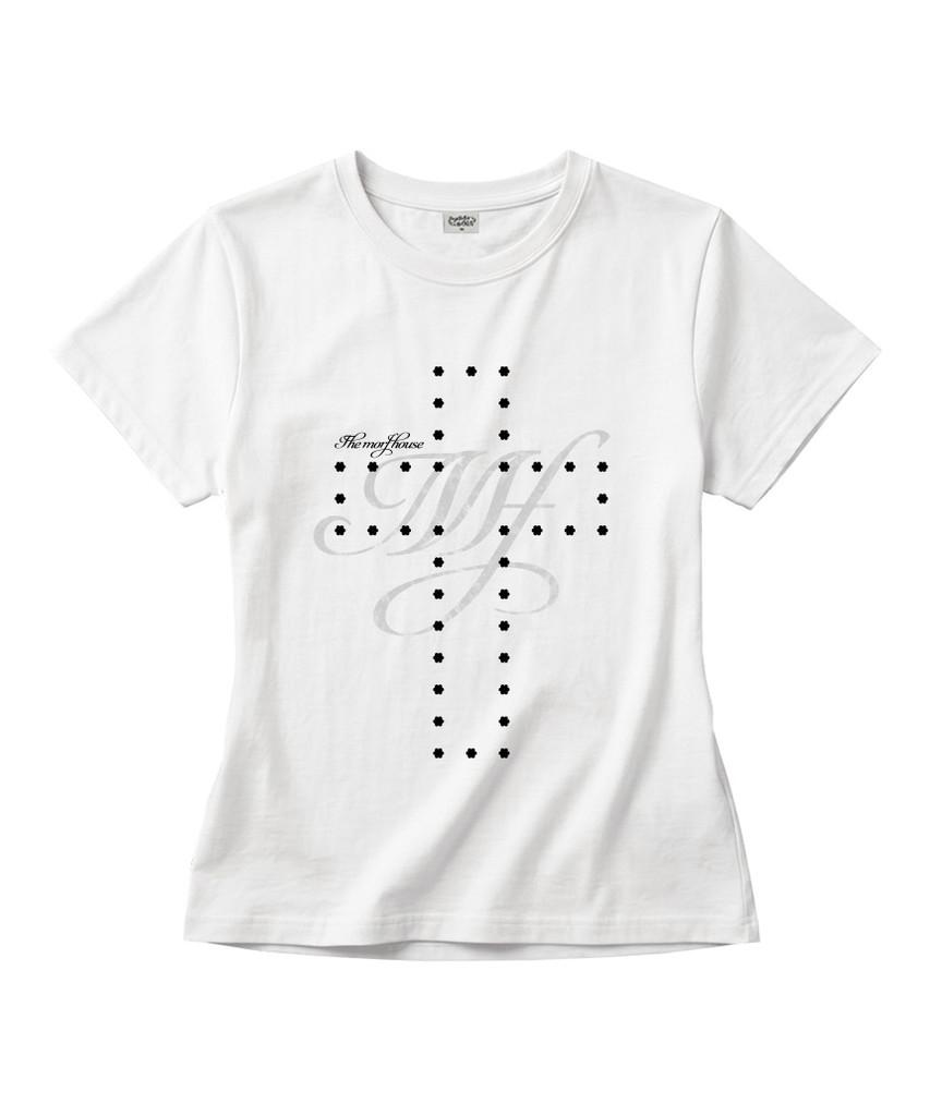Deomopeuhauseu Morf Flower Cross Slim Fit Short Sleeve T-Shirt Ivory