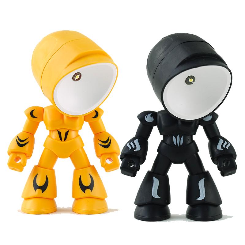 Kreative Cartoon DIY Kleine Nachtleuchte Mini Schreibtischdekoration Magnetische Tischlampe Roboter Held Krieg Polizei Geschenk für Freund