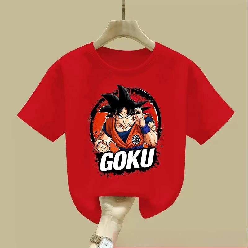 Dragon Ball Z Goku Kids T-Shirt, Anime Print Short Sleeve Tee, Perfect for Anime Fans Summer casual fashion cotton T-shirt
