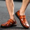 Summer Men's Leather Sandals Classic Roman Sandals Slipper Outdoor Sneaker Beach Rubber Flip Flops Men Water Trekking Sandals
