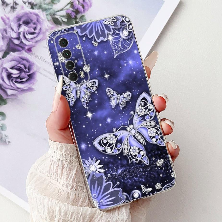 For Huawei Y7a Case PSmart 2021 Cute Cat Fashion Painted Cover Soft Slim Phone Case For Huawei P Smart 2021 Y 7a HuaweiY7a Shell