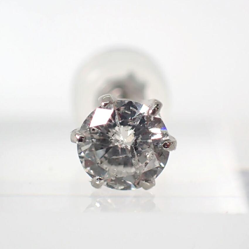 Pt900 Diamond 0.301 One earring / j23-3