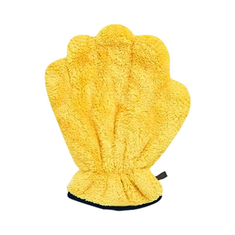 Soft Cloth Pet Gloves Thick Pet Bath Mittens For Effective Water Absorption And Gentle Massage During Bath Time