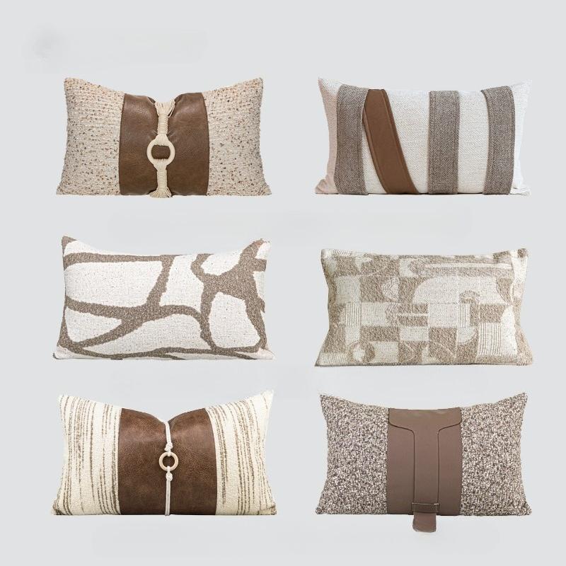 Jmg Clothing Unisex Beige/Light 30X50cm Throw Pillow Cover Modern Luxury Homestay Waist Cushion Cover Decor Home Decorative Pillowcase