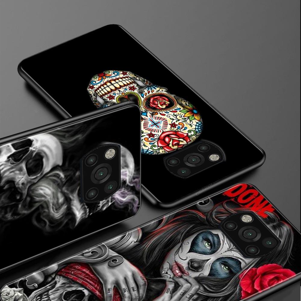 Straszna czaszka szkielet Capa dla Mi POCO X3 F3 GT uwaga 10 Pro Lite etui na Poco X3 NFC M3 Pro M3 F3 F1 Caso dla Xiaomi CC9 Pro