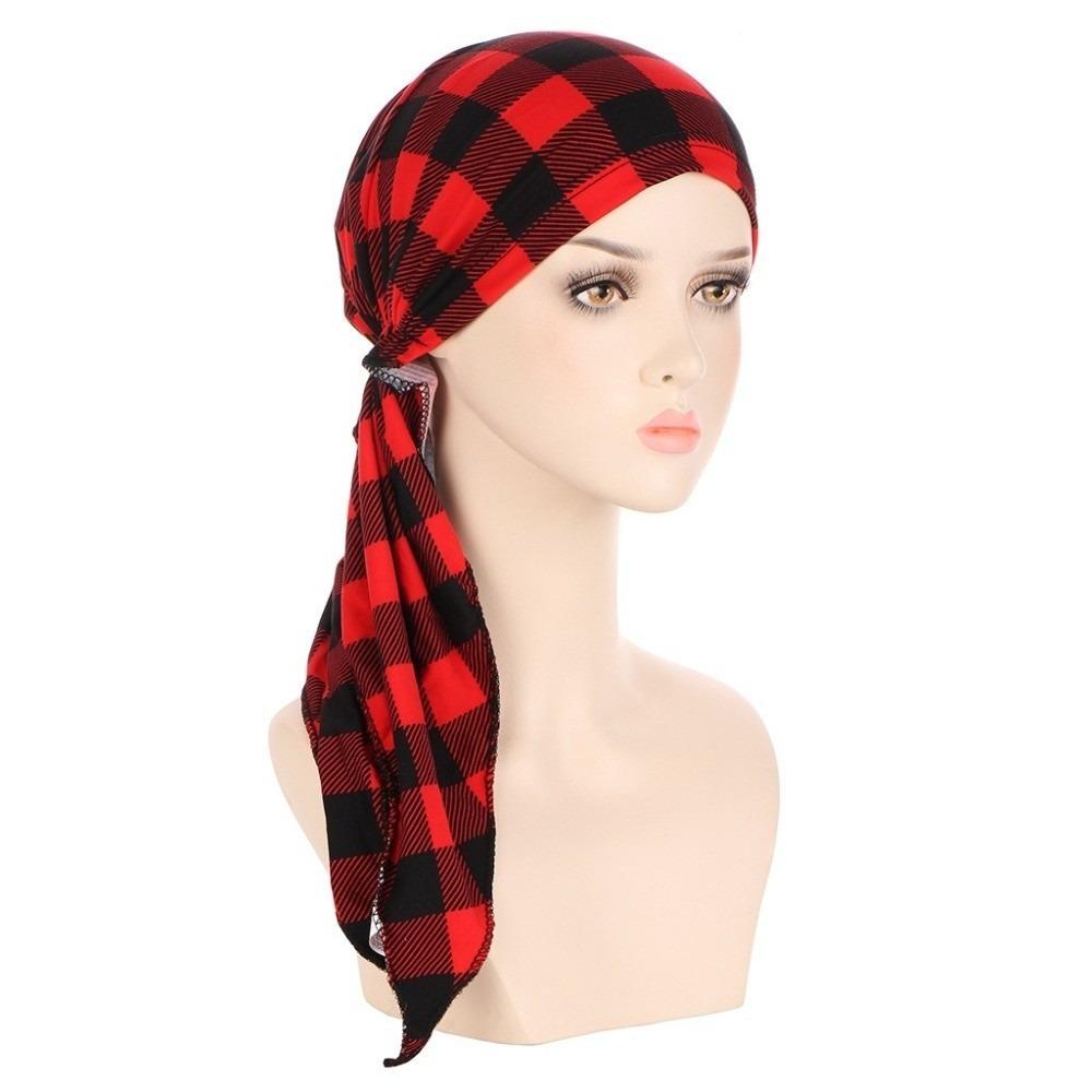 Hair Loss Cover Turban Hijab Elastic Stretch Flower Print Head Scarf Soft Chemo Hat Cap for Women