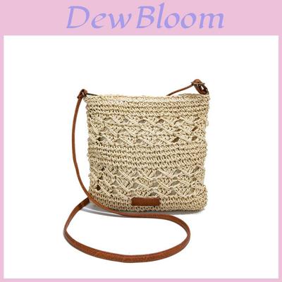 Simple Solid Color Casual Woven Shoulder Crossbody Bags For Summer Beach Vacation Casual Womens Purse