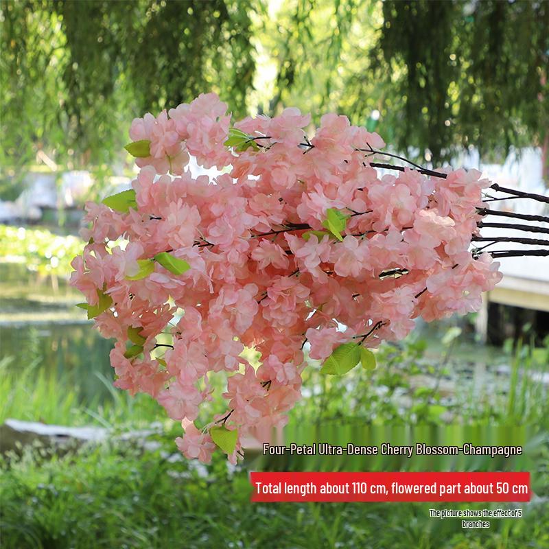 Artificial Cherry and Peach Blossom Branches for Indoor/Outdoor Decoration, Wedding Decor, Pear Flowers, Faux Silk Ceiling Rattan