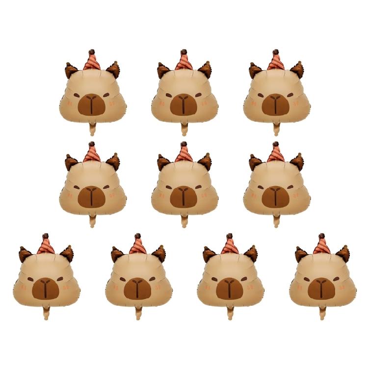 Set Of 10 Portable Capybara Balloons Festival Decoration For Festival Occasion And Happy Gatherings Easy To Use