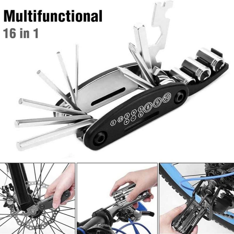 16 In 1 Bike Multitool Portable Multi-Functional Tools Emergency Maintenance Repair Cycling Mountain Bike Multitools For Bicycle