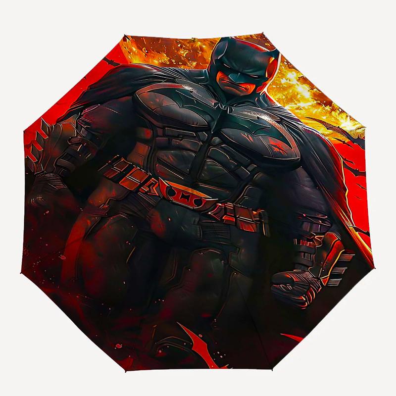 

1pc Batman Automatic Folding Umbrella - Compact 8-Rib Design, Durable Plastic & Iron1045L