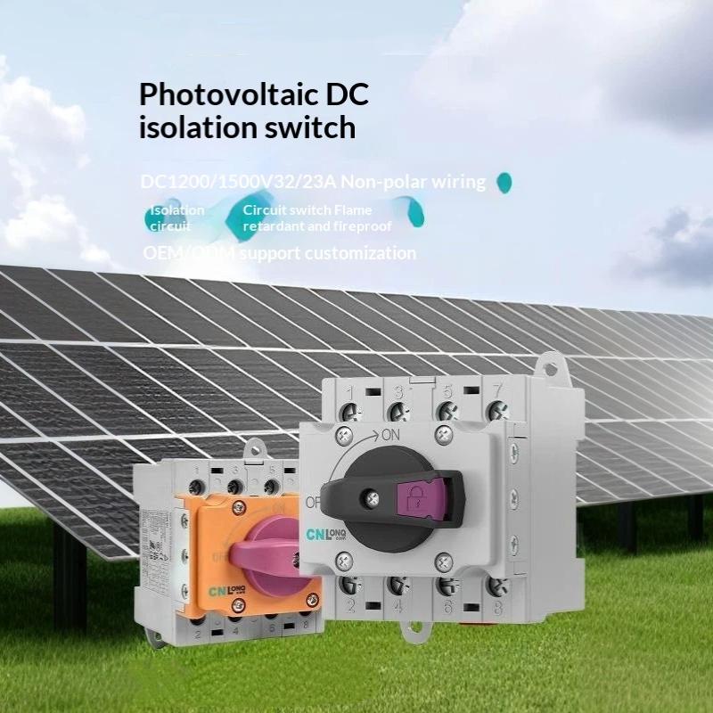 4P Din-Rail Mount Dc Isolator Rotary Switch 32A Dc 1200V Rotating Handle Disconnect Switch For Pv Distribution Box