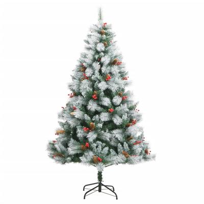 Artificial Christmas Tree Foldable with Pine Cones & Berries 210 Cm
