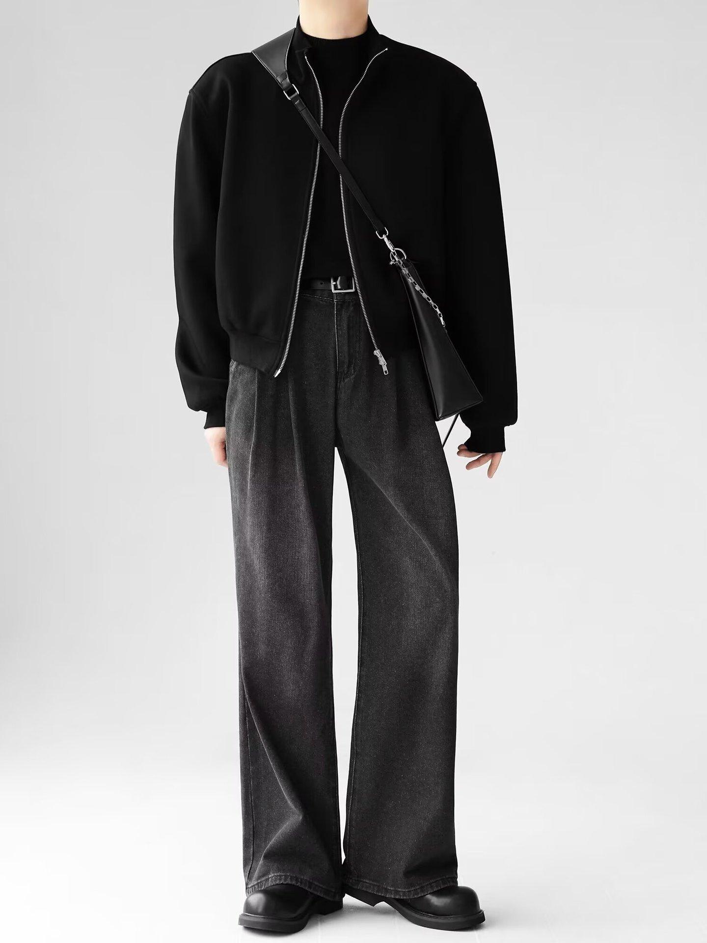 

JYL Мужские Прямые Джинсы Летние Винтажные Свободные Широкие Драпирующиеся До Пола Деним M амарантовый