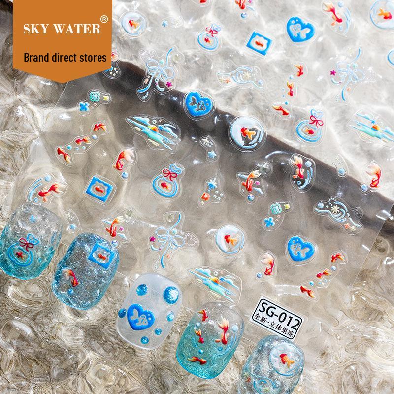 

3D Goldfish Jelly Nail Art Stickers - Ocean Style DIY Nail Decorations