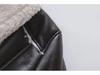 2023 Black Leather and White Fur Short Motorcycle Jacket - Autumn/Winter Street Style
