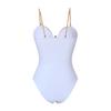 Vintage White Khaki Patchwork Swimwear Women 2026 Starfish Ornament Hollow Pleate One Piece Swimsuit Beach Bathing Suit Monokini