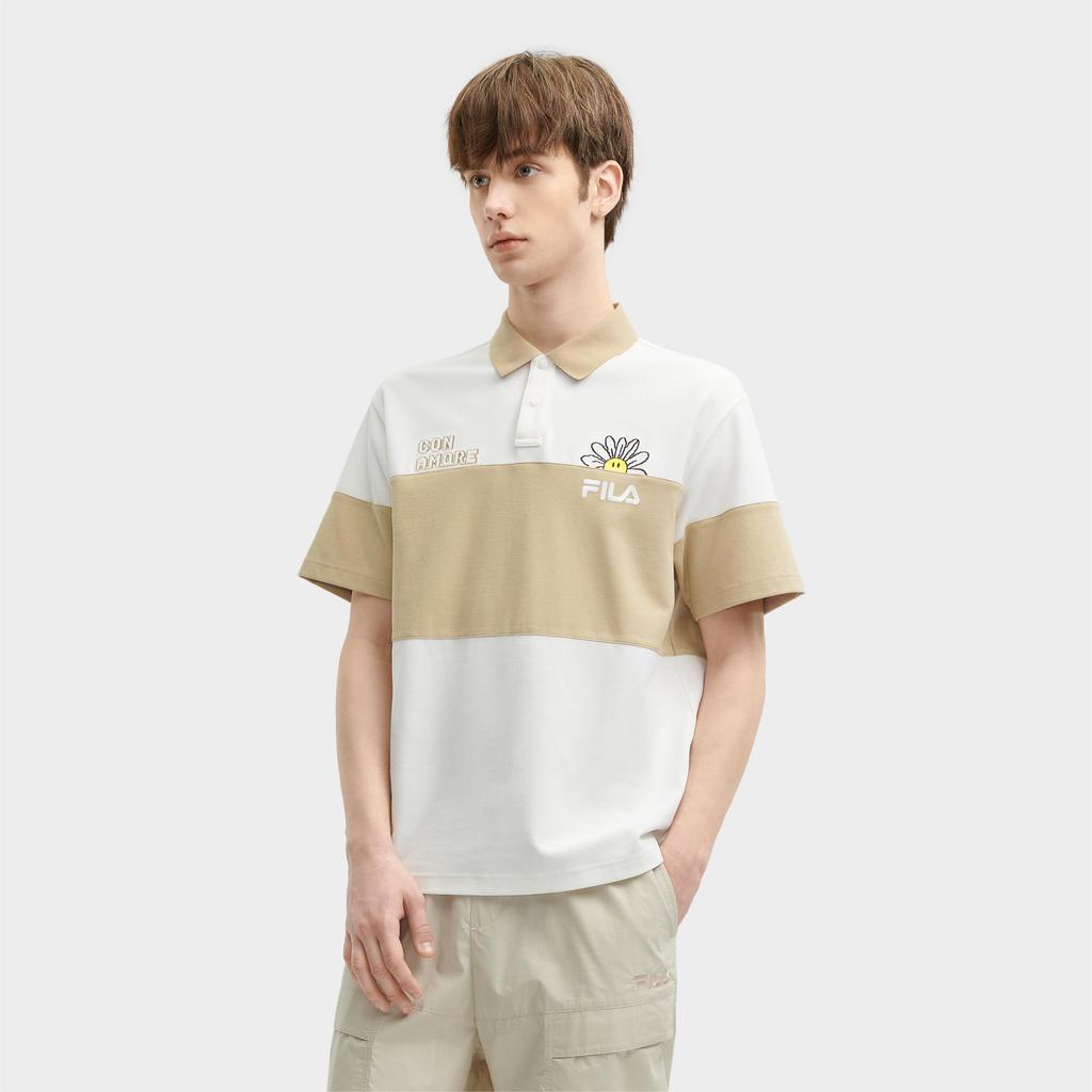 New FILA ORIGINALE Polo Shirt Men's Cloud White F11M429105FWT