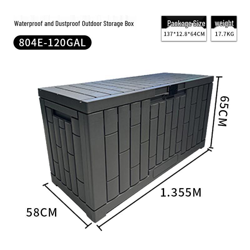 Large Outdoor Waterproof Storage Box with Sun Protection for Garden, Balcony, or Courtyard