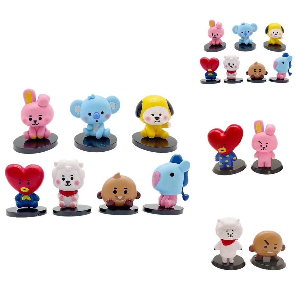 Bts Bt21 7 stuks/set Baby Monitor Beeldjes Ornamenten Taart Topper Speelgoed Cadeau