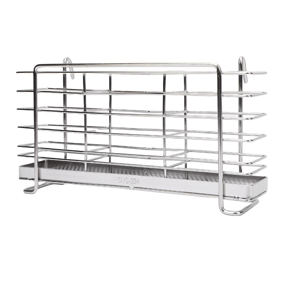3 Compartments Utensil Drying Rack 304 Stainless Steel Cutlery Holder Organizer Chopsticks Forks