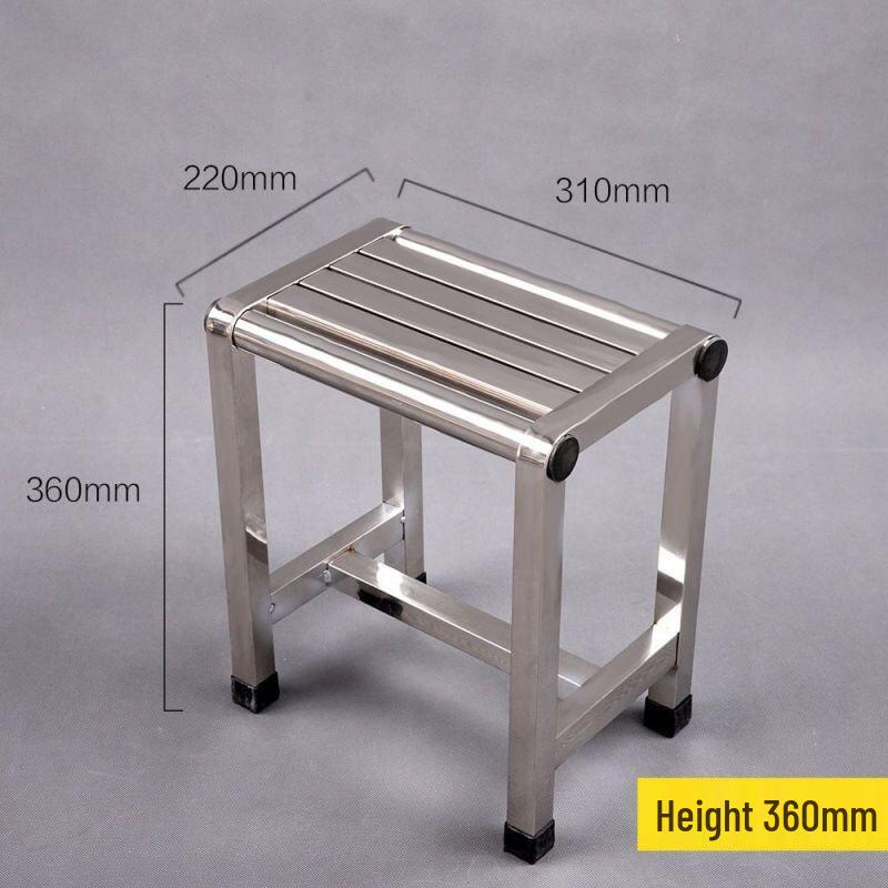 Non-slip Stainless Steel Shower Stool for Elderly - Square, Four-legged Design