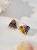18K Gold Plated Geometric Triangle Zircon Earrings - Versatile, Elegant, Stainless Steel