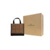 Coach Dempsey 22 Classic Monogram Print Colorful Strap Color Block Coated Canvas And Leather Tote Bag Women Tote Bags Brown C6918-IMNOX