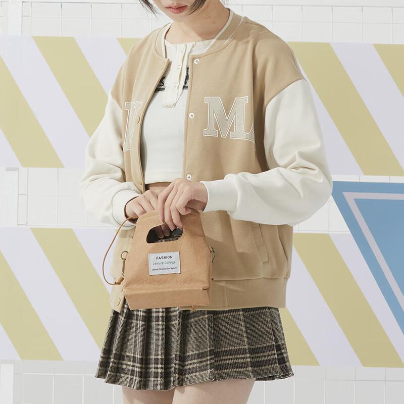 Puma Letter Print Casual Single-Breasted Long Sleeve Jacket Women jackets Khaki 682179-83