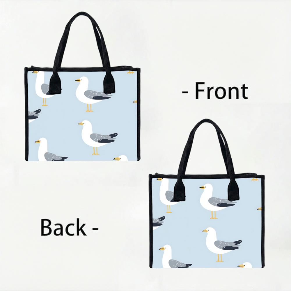 Cute Seagull Print Tote Bag
