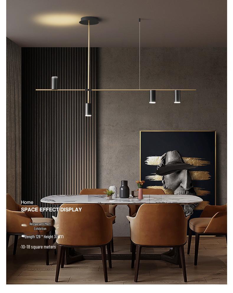 Nordic Modern Minimalist Long Strip Spotlight Fixture for Dining Room, Living Room, or Bar Counter.