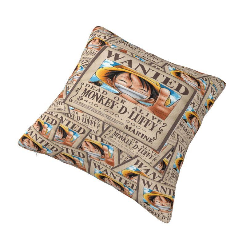 Custom Modern One Pieces Luffy Anime Cushion Cover Polyester Pirate Skull Manga Throw Pillow Case