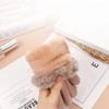 Winter Warm Thick Bow Plush Gloves for Women Non Slip Touch Screen Fashionable Finger Gloves Elegant Simple Cashmere Hairy Glove