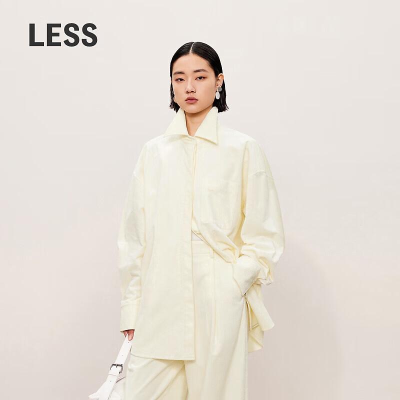 LESS Straight-Fit Cotton Blend Long Sleeve Shirt XS