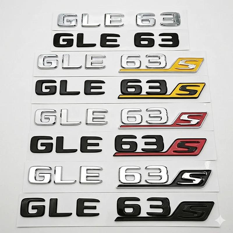 AAYY1 3D ABS Car Trunk Letters Emblem Badge GLE 63 GLE63S For W166 W167 Auto Rear Decal Sticker Gloss Black Chrome Accessories