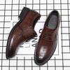 Leather Shoes Men's Derby British Style Groom Wedding Autumn Low Top Pointed Dress Business Men's Shoes