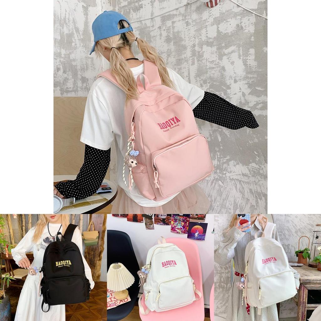 Casual Travel Nylon Backpack For College Students With Cushion Straps For School Use