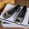 Egg Roll Shoes Soft Sole Bow Shallow Mouth Single Shoes Grandma Shoes Small Fragrant Wind Summer Ballet Flat 2025 Women