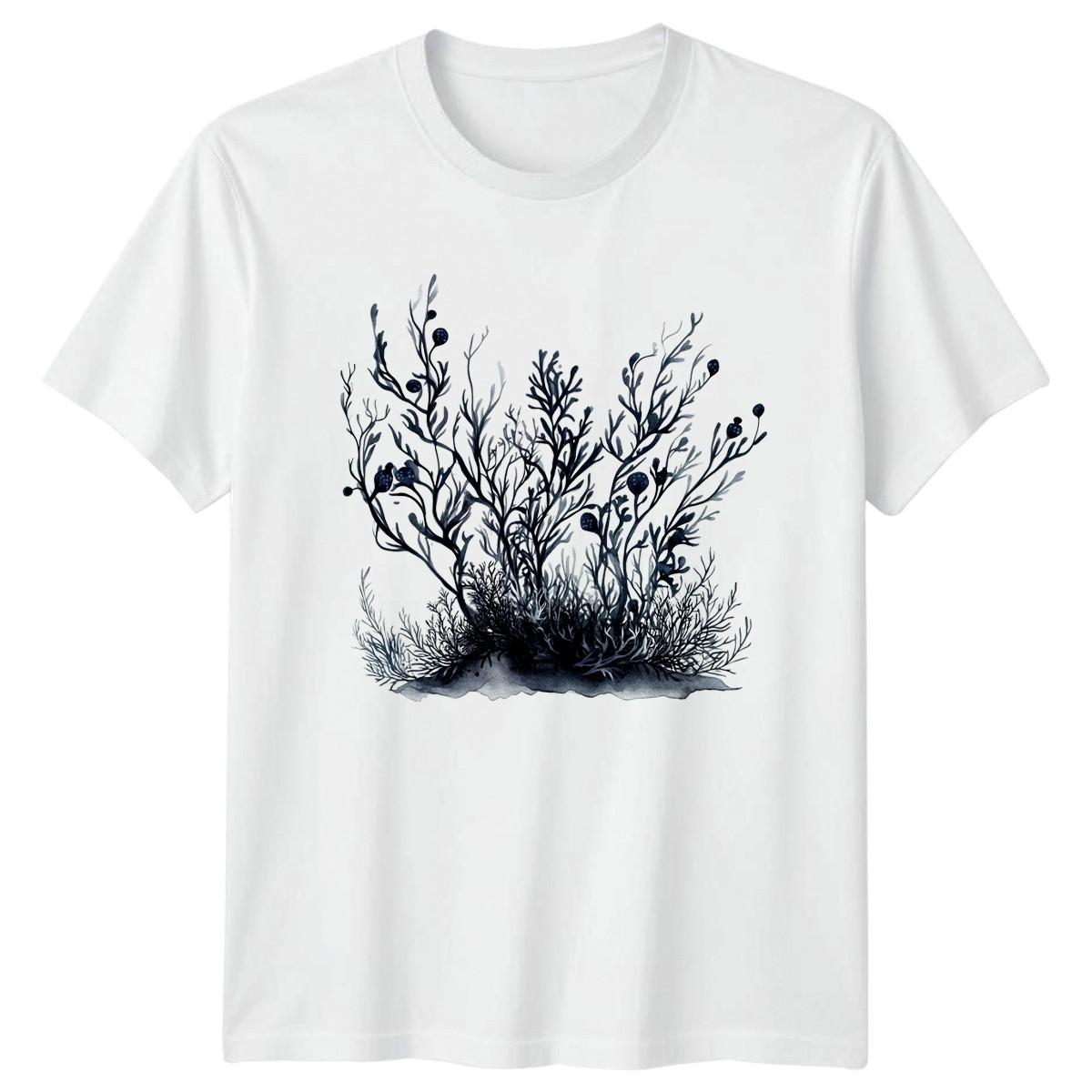 Dark Botanical Sea Plant T-Shirt Gothic Nature Ocean Gift For Him And Her XXXL