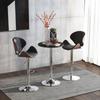 Bar Table, Height Adjustable, Round Non-Slip Base, Ø60 x 69-93 cm, Black