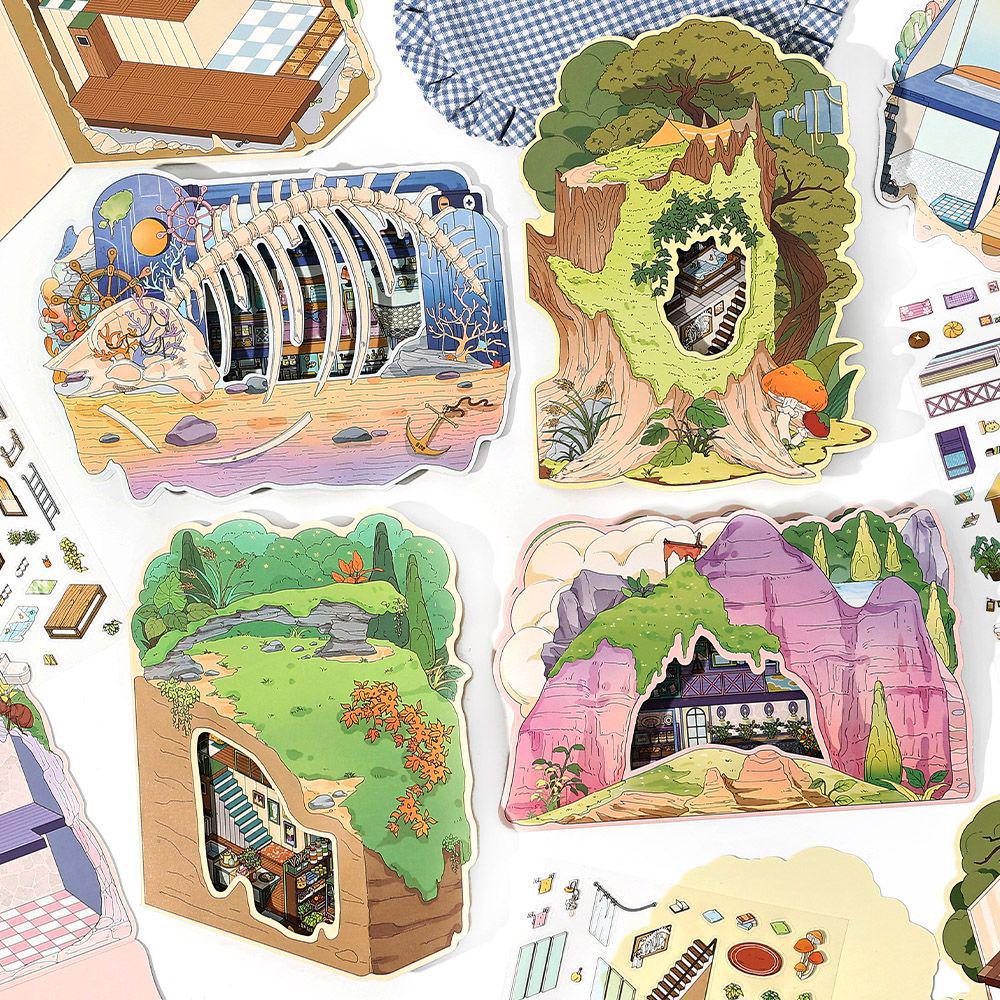 Infeel.Me 2.5D Scenery Stickers - My Little House Series: Episode 7 Miniature Houses Craft Fun