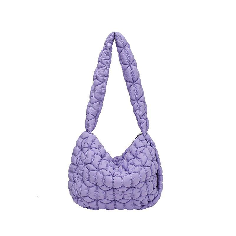 Pleated Cloud Bag Women's New Large-capacity Single-shoulder Cross-slung Woven Bubble Cotton Tote