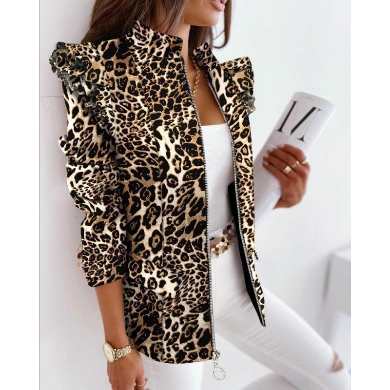 Women's Fashion Casual Autumn Winter Long Sleeve Stand-collar Jackets & Coats