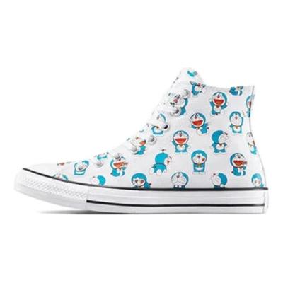 Doraemon x Chuck Taylor All Star High Celoplošný potisk Doraemon Unisex tenisky Bílá Havajská-Zlatá Plameňák A15791C